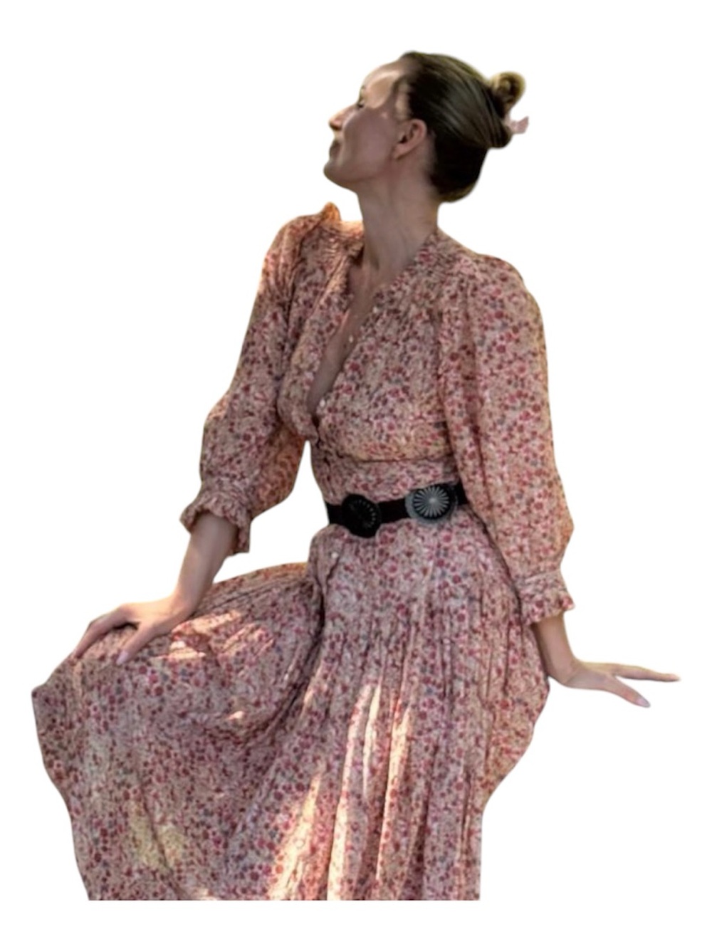 Beautiful DÔEN Floral Boho Maxi Dress – Fits US 4